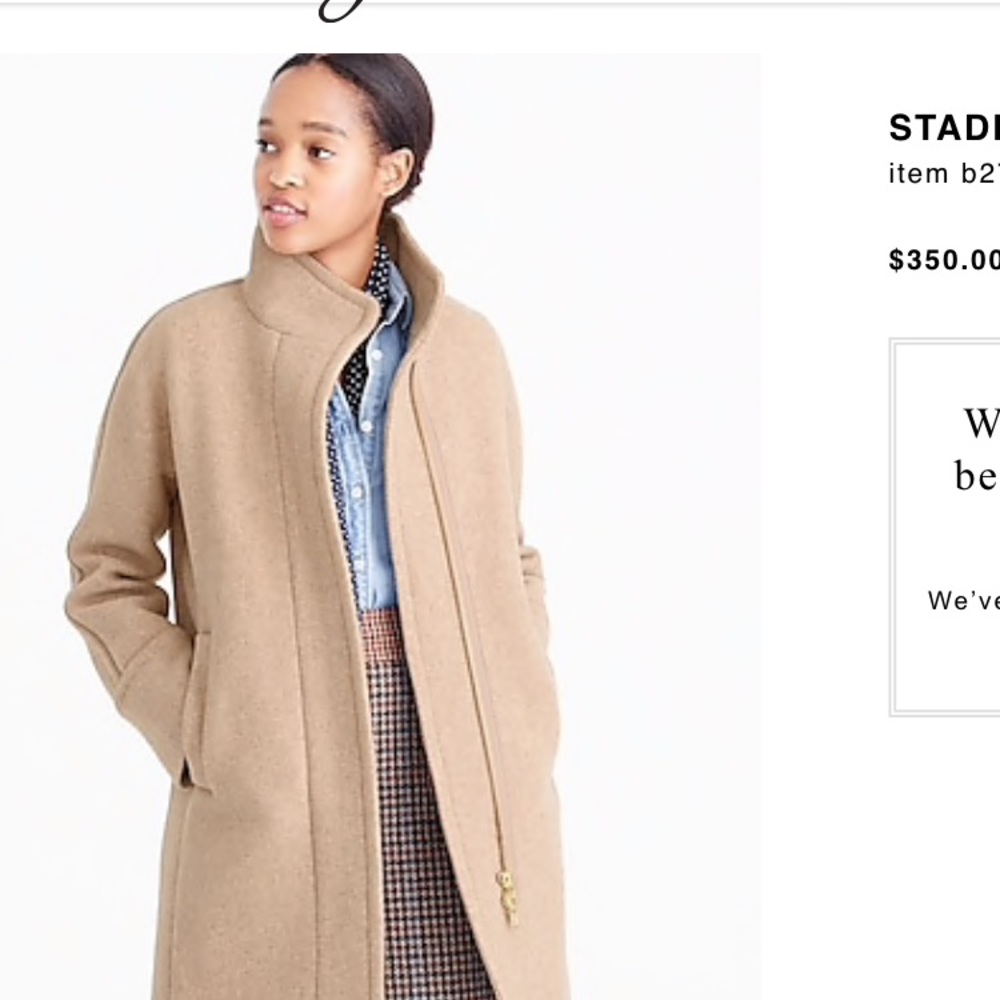 J.Crew cocoon coat in stadium wool size 2